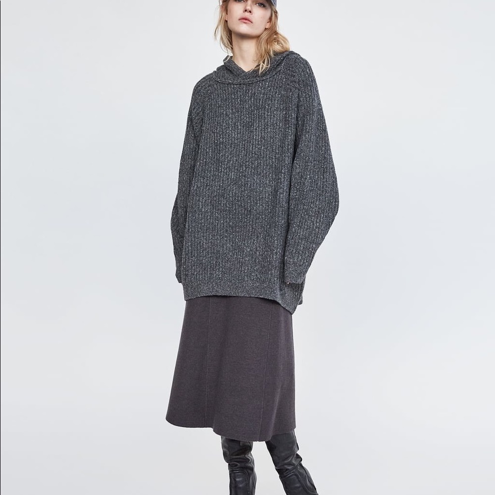 Gray Knit A-Line Zara Skirt - Picture 5 of 5